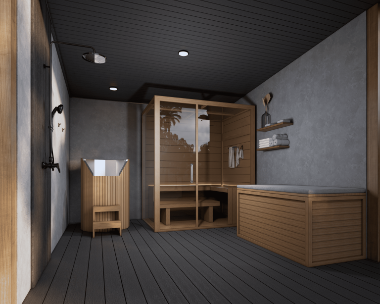 Mila Resort spa-style bathroom with private sauna